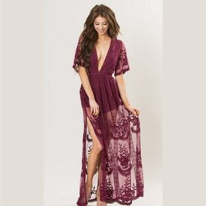 Deep V Neck Lace Boho Romper